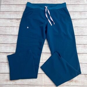 FIGS Technical Collection Teal Blue Straight Leg Cargo Scrub Pants Women Medium